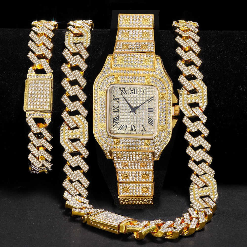 Colección Amanecer Real: Reloj, Pulsera, Collar y Caja de Lujo